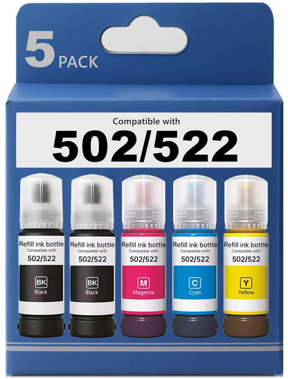 Pigment Ink Refill Ink Bottles Compatible with epson 542 Ink Refill Bottles Work for EcoTank Pro ET-5150 ET-5170 ET-5180 ET-5800 ET-5850 ET-5880 ET-16600 ET-16650 (BK,C,M,Y,4 Bottles)
