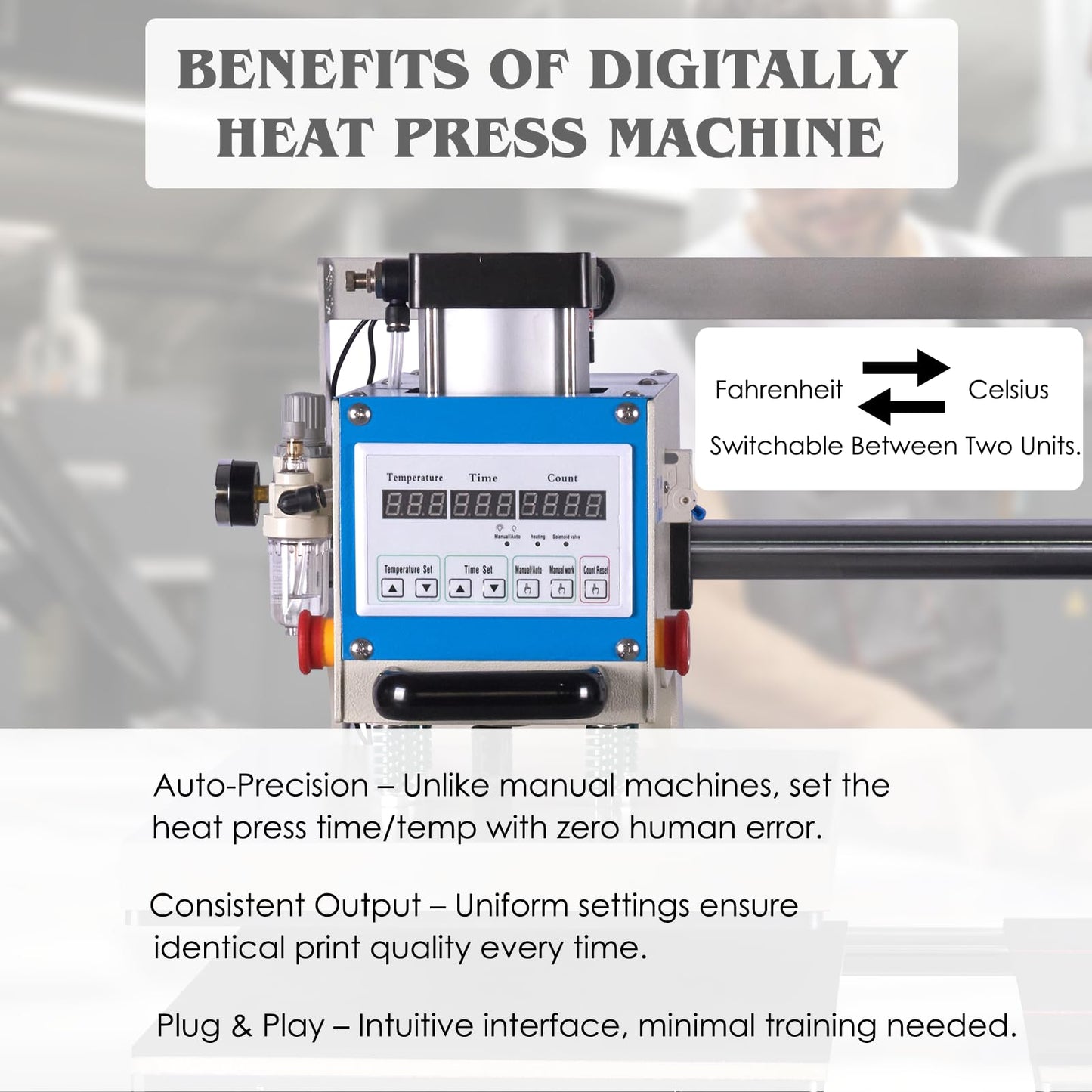 32x40 Inch Heat Press, 220V 8000W High Pressure Clamshell Heat Press Machine for Business, Large Professional Digital Control Heat Transfer Machine for Sublimation, Sliding Base Design