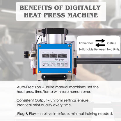 32x40 Inch Heat Press, 220V 8000W High Pressure Clamshell Heat Press Machine for Business, Large Professional Digital Control Heat Transfer Machine for Sublimation, Sliding Base Design
