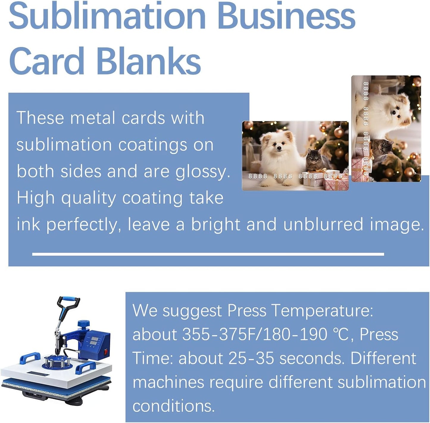 100 Pcs Sublimation Business Card Blanks Metal Bulk Aluminum Double Sides Name Cards Sublimation Blanks Products Heat Press Transfer Desk White sublimation business cards  -  3.4 x 2.1 x 0.01 Inch.