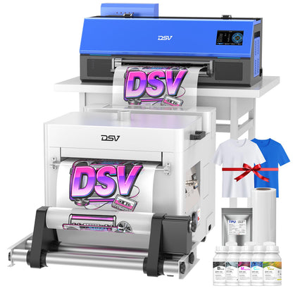 DSV A3 XP600 DTF Printer with Shaker & Air Purifier, 2X Faster Than L1800, 4.5" LED Touch Screen, White Ink Circulation & Auto-Cleaning, 24/7 Auto-Maintenance, 2-Year Free Ink for T-Shirt Printing.