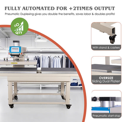 32x40 Inch Heat Press, 220V 8000W High Pressure Clamshell Heat Press Machine for Business, Large Professional Digital Control Heat Transfer Machine for Sublimation, Sliding Base Design