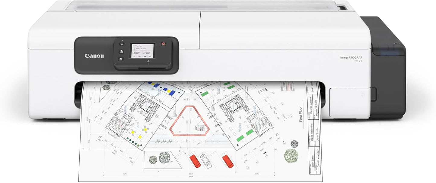 Canon imagePROGRAF TC-21 24" - Large Format Printer, Poster & Plotter Printer, Automatic Roll & Cut Sheet Paper Feeder, Includes 280 ml of Ink, White.