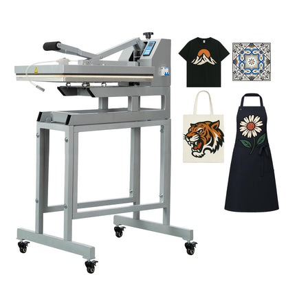 32x40 Inch Heat Press, 220V 8000W High Pressure Clamshell Heat Press Machine for Business, Large Professional Digital Control Heat Transfer Machine for Sublimation, Sliding Base Design.