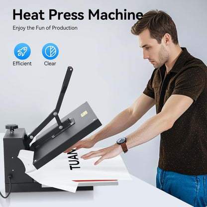 16x24Inch Large Size Format Heat Transfer Press, 1800W High-Pressure Flip-Top Digital Industrial Heat Transfer Sublimation Printer, T-Shirt Heat Transfer Press Machine.