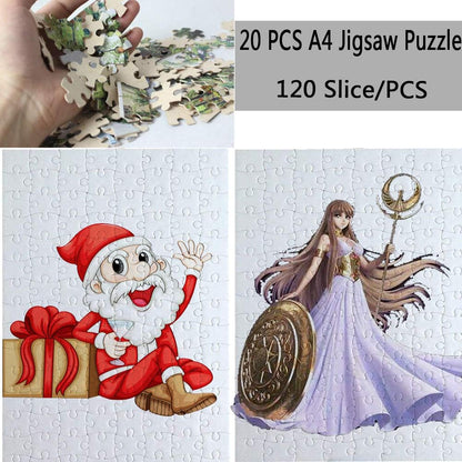 20 Sets Blank Sublimation A4 Jigsaw Puzzles with 120 Pieces - DIY Heat Press Transfer Crafts - Wholesale DIY Thermal Transfer Pearl Puzzles.