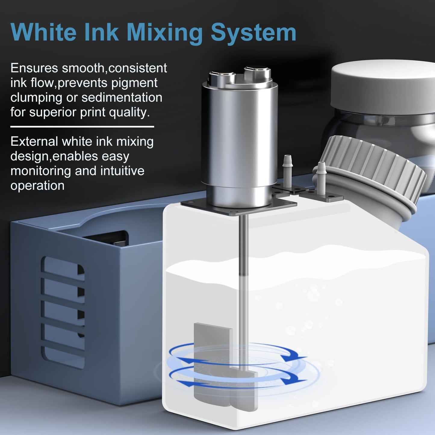 EXPLUX A4 DTF Printer with XP600 Anti-Clogging Printhead, 200% High-Speed Printing, Built-in White Stirring System for DIY T-Shirts & All Textiles, 2-Year Ink Included (A4, Printer+Oven).