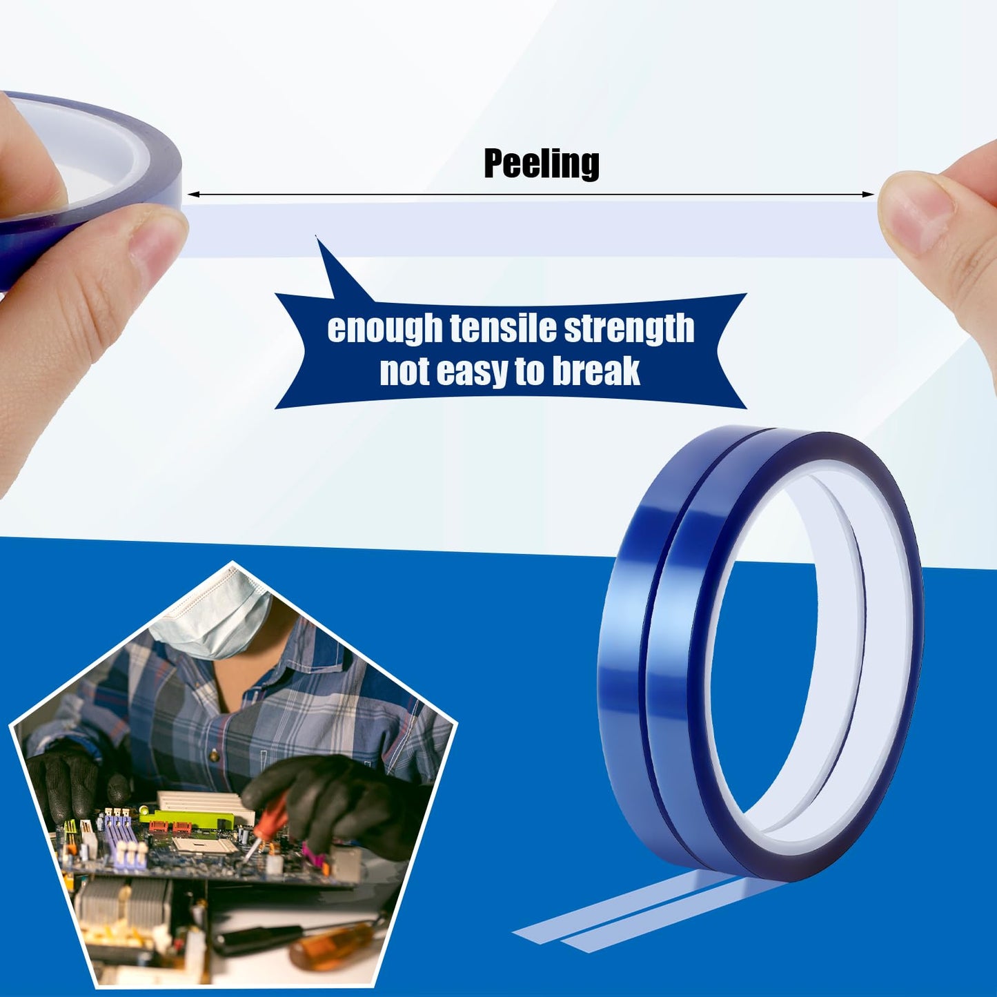 Heat Tape for Sublimation, 10 Rolls Sublimation Heat Resistant Tape, 10mm × 30m (98ft) Heat Transfer Tape Sublimation Heat Tape for Press Electronic Soldering Insulation, No Residue.