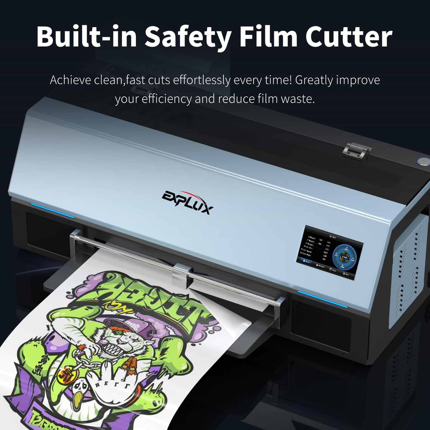 EXPLUX A4 DTF Printer with XP600 Anti-Clogging Printhead, 200% High-Speed Printing, Built-in White Stirring System for DIY T-Shirts & All Textiles, 2-Year Ink Included (A4, Printer+Oven)