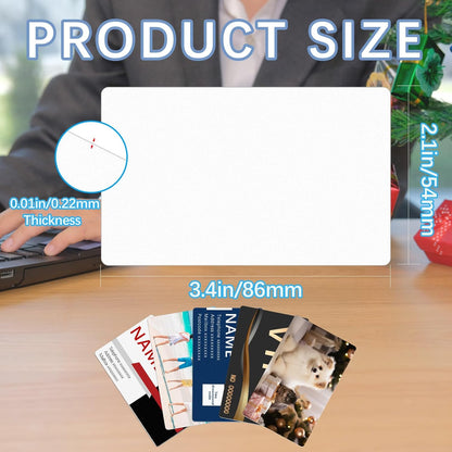 100 Pcs Sublimation Business Card Blanks Metal Bulk Aluminum Double Sides Name Cards Sublimation Blanks Products Heat Press Transfer Desk White sublimation business cards  -  3.4 x 2.1 x 0.01 Inch.