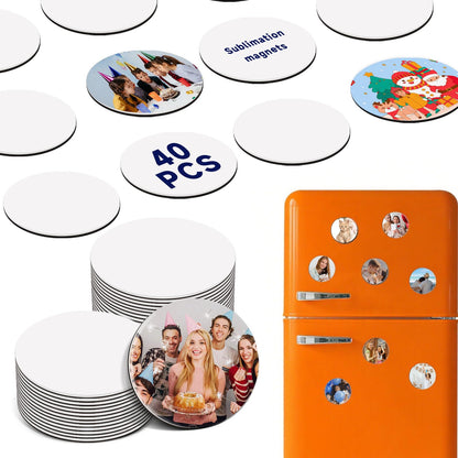 40Pcs Sublimation Picture Magnet Blanks Personalized Square Magnets for Refrigerator Custom Magnets Sublimation Blanks Products DIY Craft Gifts for Kitchen Office Decorative.