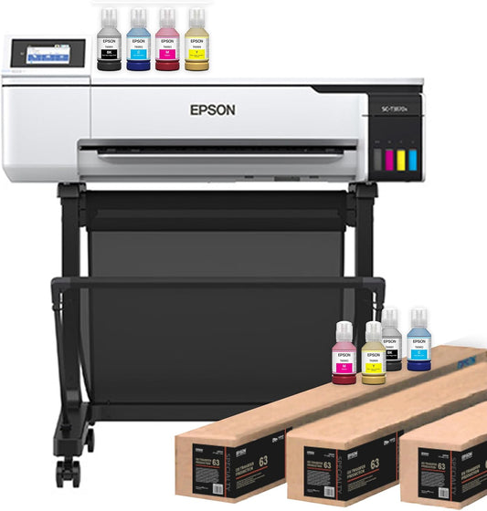 Epson Surecolor F570 Pro 24" Desktop Sublimation Printer, Includes Two Full Ink Sets, User Guide, Sublimation Paper, & Free Remote Install SCF570PE (Printer & Stand).