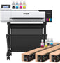 Epson Surecolor F570 Pro 24" Desktop Sublimation Printer, Includes Two Full Ink Sets, User Guide, Sublimation Paper, & Free Remote Install SCF570PE (Printer & Stand).