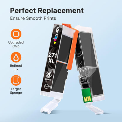 270 271 XL Ink Cartridges Compatible for Canon PGI-270XL CLI-271XL Combo Pack to use with Pixma MG7720 TS9020 TS8020 TS5020 TS6020 MG5720 MG5721 MG5722 MG6820 MG6821 MG6822 6 Color (PGBK,BK,C,M,Y,GY).