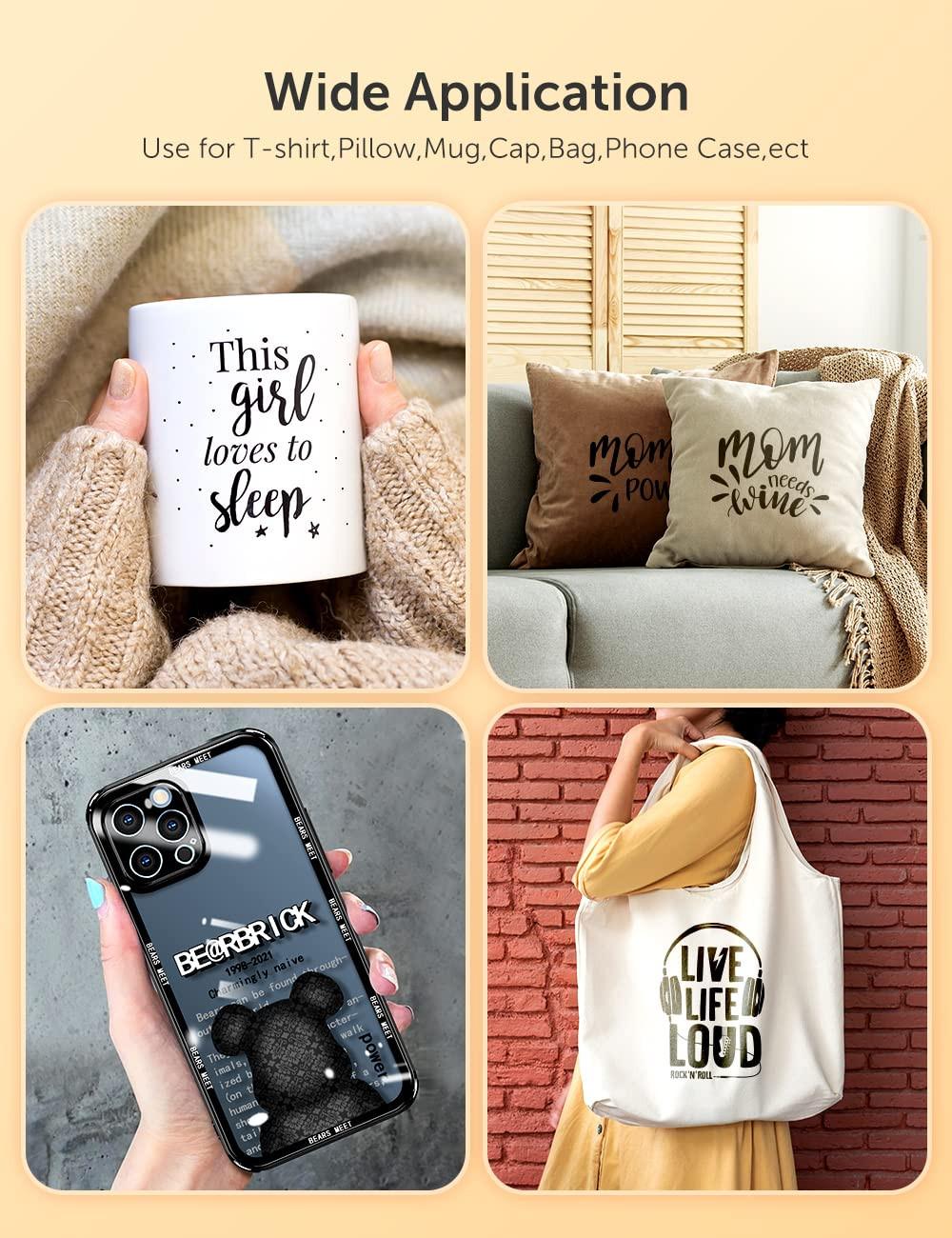 Hiipoo Sublimation Ink Refilled Bottles Work with WF7710 ET2760 ET2720 ET2803 ET2800 ET15000 C88 C88+ Inkjet Printer Heat Press Transfer on Mugs Plates T-Shirts Pillows Phone Case.