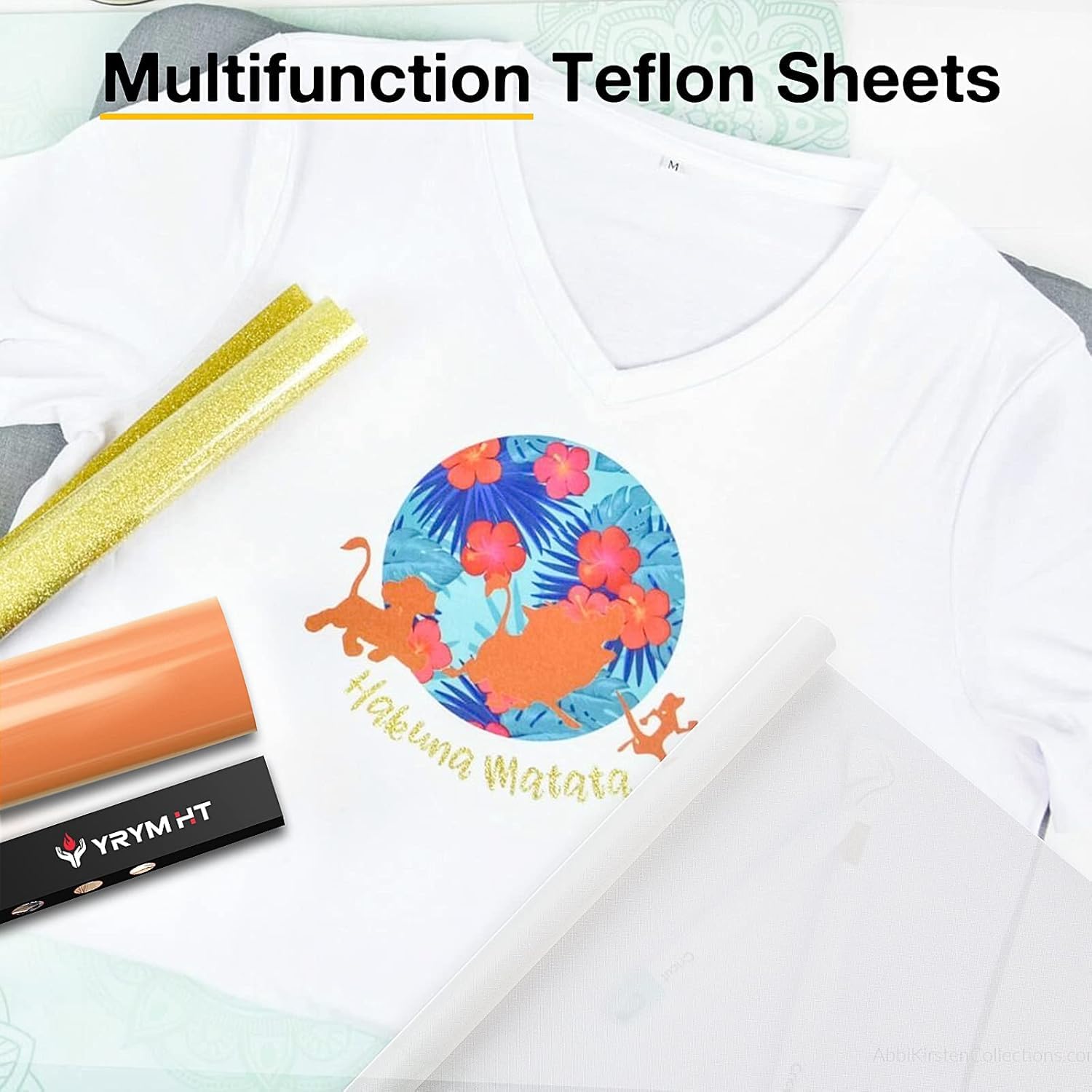 3 Pack PTFE Teflon Sheet for Heat Press Transfer Sheet Non Stick 16 x 20 Heat Transfer Paper Reusable Heat Resistant Craft Mat.
