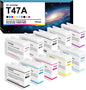 T47 T47A Ink Cartridge Remanufactured T47AD T47A1 T47A2 T47A3 T47A4 T47A5 T47A6 T47A7 T47A8 T47A9 Ink Cartridge Replacement for Surecolor P700 P708 P900 P908 Printer(10 Packs)