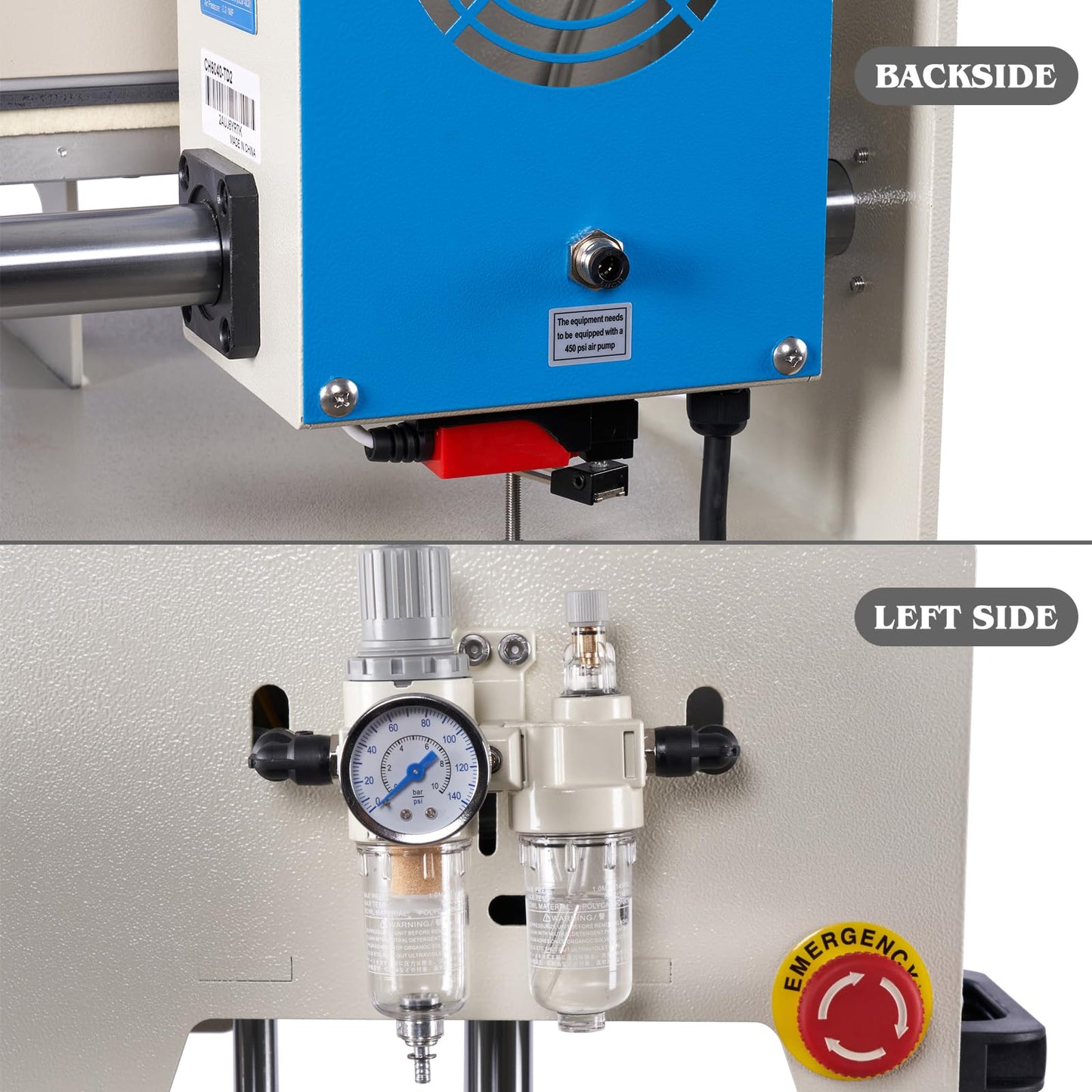 32x40 Inch Heat Press, 220V 8000W High Pressure Clamshell Heat Press Machine for Business, Large Professional Digital Control Heat Transfer Machine for Sublimation, Sliding Base Design