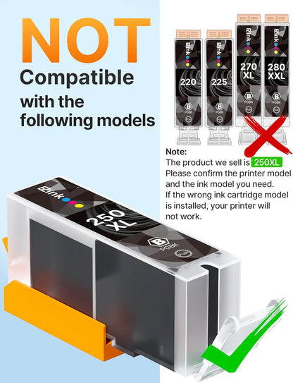 E-Z Ink Compatible Ink Cartridge Replacement for Canon PGI-250XL PGI 250 XL CLI-251XL CLI 251 XL to use with PIXMA MX922 MG5520 (2 Large Black, 2 Cyan, 2 Magenta, 2 Yellow, 2 Small Black) 10 Pack.