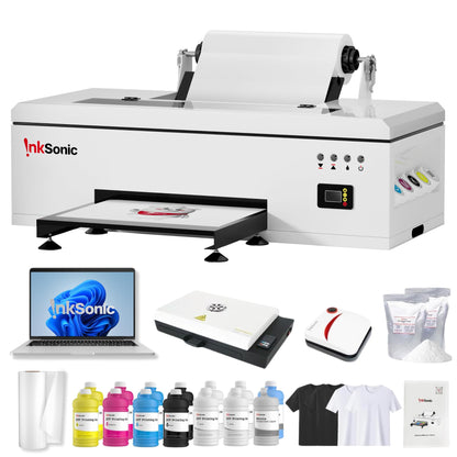 InkSonic R1390 DTF Printer Machine, A3 T-Shirt Printing Machine with Oven, 13" Format DTF Printer Bundles, T-Shirt Maker for Clothes Design,Direct to Film Heat Transfer, White Ink Circulation,1390.