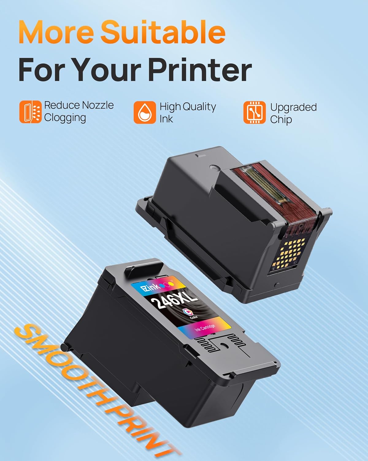 E-Z Ink PG-245 XL/CL-246 XL Ink Value Pack (1Black, 1Color) Replacement for Canon 245XL 246XL Combo Pack for Canon Ink 245 and 246 with Pixma MX490 MG2522 MX492 TR4520 MG3022 MG2520 TS3122 Printer.