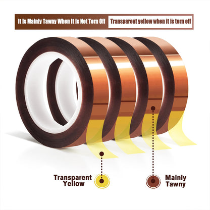 MEBMIK 2 Rolls 10mm x16m(52FT) Heat Tape High Temperature Heat Resistant Tape Heat Transfer Tape for Heat Sublimation Press Vinyl,No Residue.