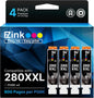 4 Pack 280 PGBK 280 XXL Ink Replacement for Canon 280 PGBK PGI-280XXL PGI 280 XXL Compatible with PIXMA TR8620a TR8622a TR8600 TR8520 TS9521c TR7520 TS9120 TR8622 TS9520 TS6220 TS6320 TS702a Printers.