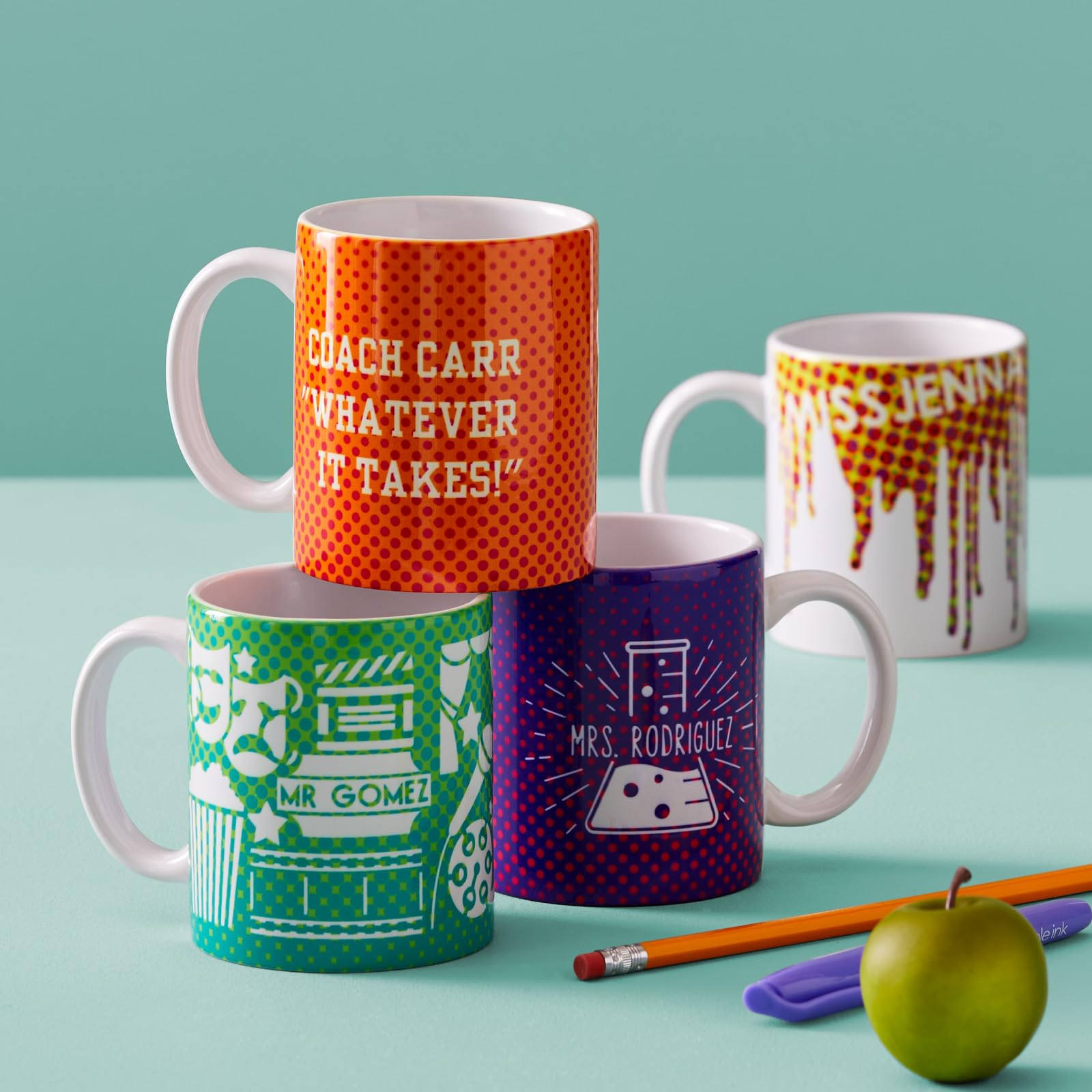 Cricut Beveled Blank, Ceramic-Coated, Dishwasher & Microwave Safe Mug to Decorate, Mug Press & Infusible Ink Compatible,12 Oz Sublimation, Ideal for Crafts and Printing, 6 Count, White.