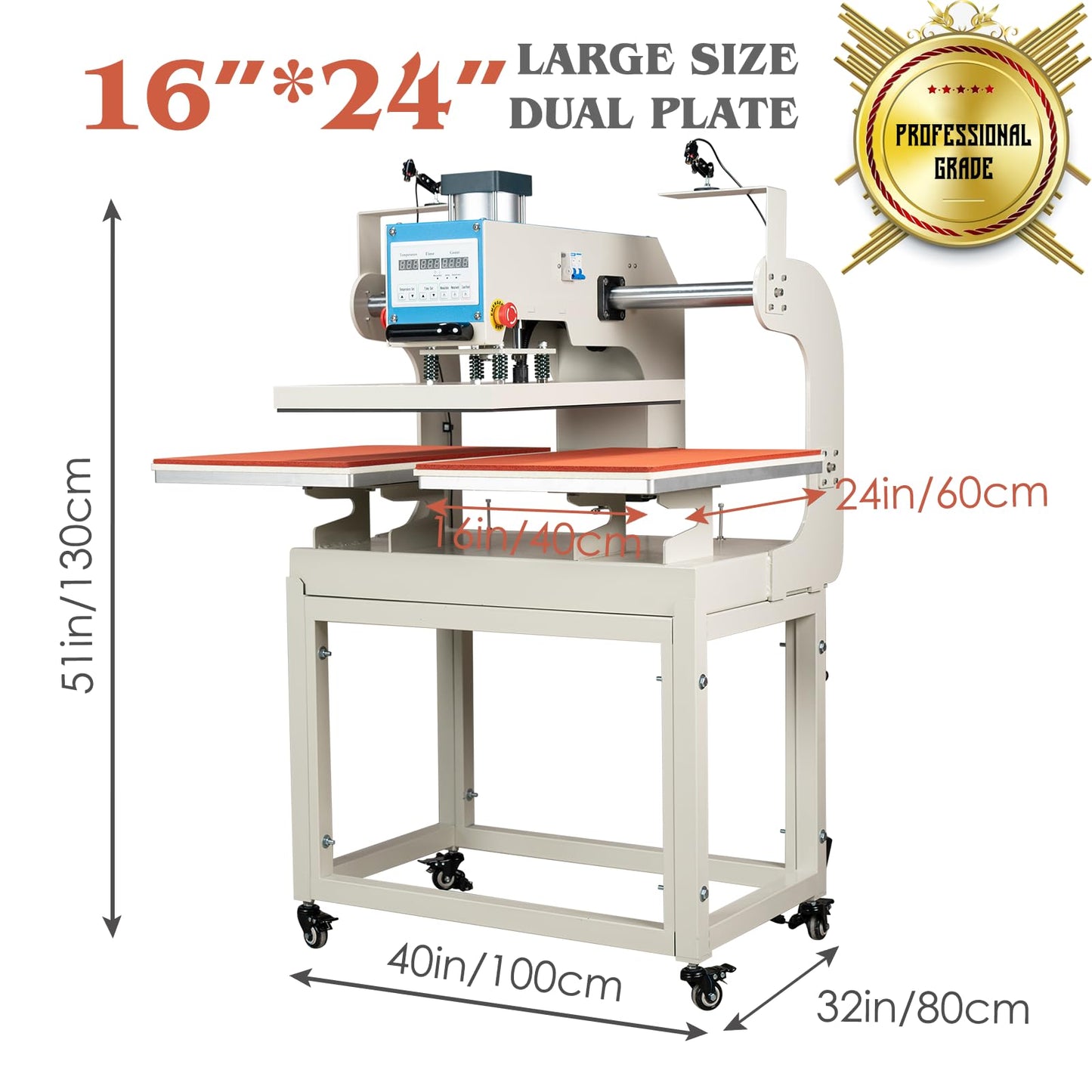 32x40 Inch Heat Press, 220V 8000W High Pressure Clamshell Heat Press Machine for Business, Large Professional Digital Control Heat Transfer Machine for Sublimation, Sliding Base Design