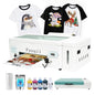 A3 L1800 DTF Printer Bundle with Cutter, A3 High-Speed Pink Apparel Transfer Printing Machine with White Ink Circulation Includes Oven,Consumable Software (Remote Installation).