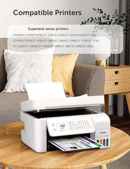 Hiipoo Sublimation Ink Refilled Bottles Work with ET-2720 ET-2760 ET-2800 ET-15000 ET-2803 ET-2850 ET-3760 ET-4800 ET-4760 Inkjet Printer Heat Press Transfer on Mugs T-Shirts Pillows Phone Case.