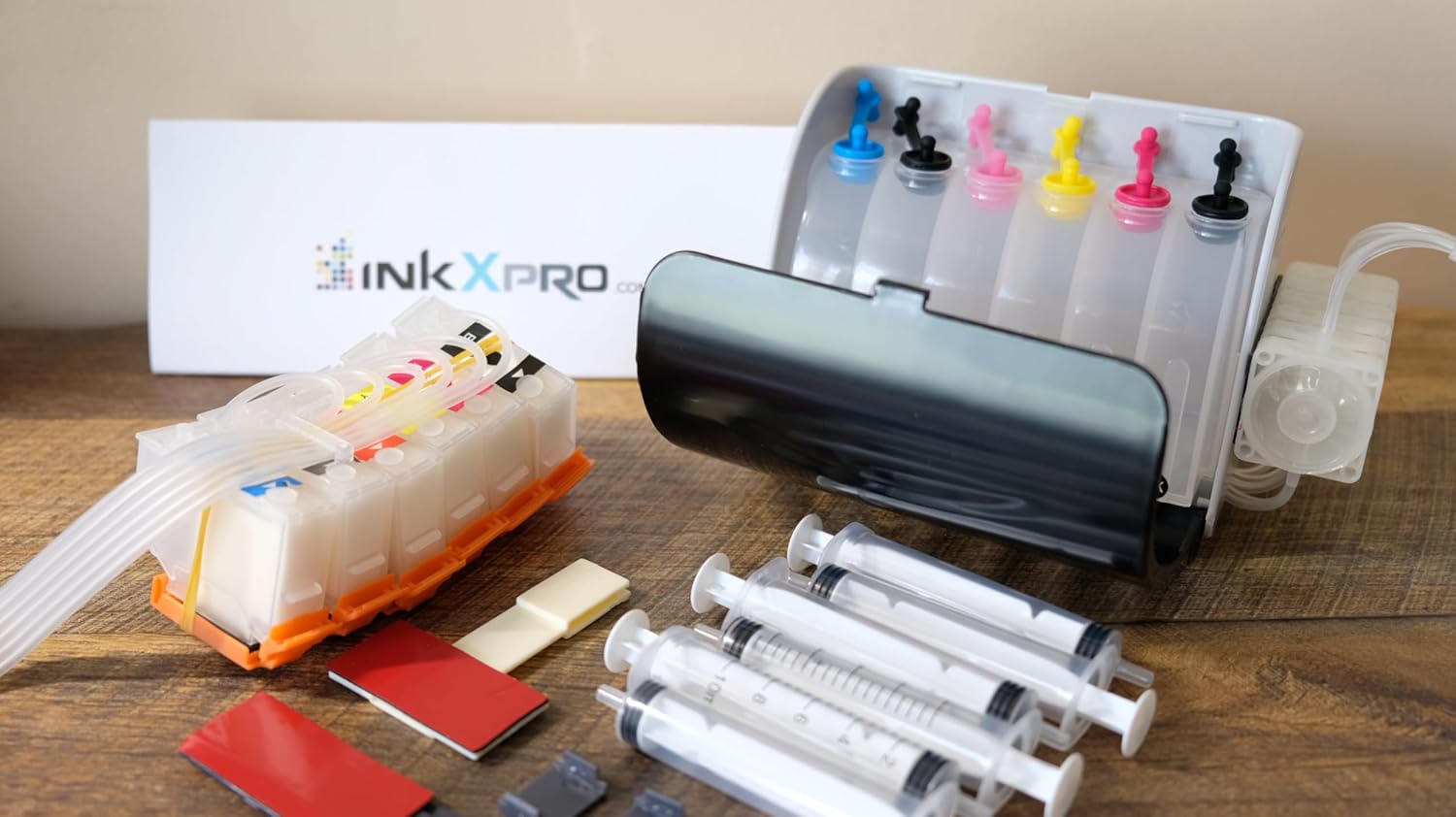 INKXPRO EcoPRO 312XL Empty Ink System CISS Refillable Cartridge Kit for Chipless Firmware Installed EPSON XP-15000 Printer (Without Damper).