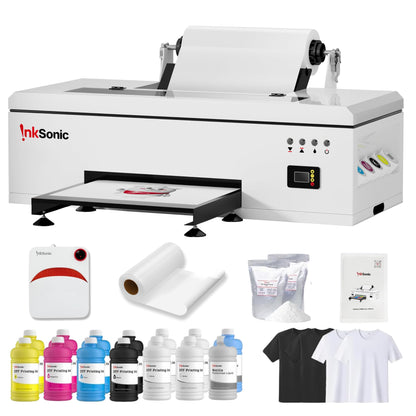 InkSonic R1390 DTF Printer Machine, A3 T-Shirt Printing Machine with Oven, 13" Format DTF Printer Bundles, T-Shirt Maker for Clothes Design,Direct to Film Heat Transfer, White Ink Circulation,1390.
