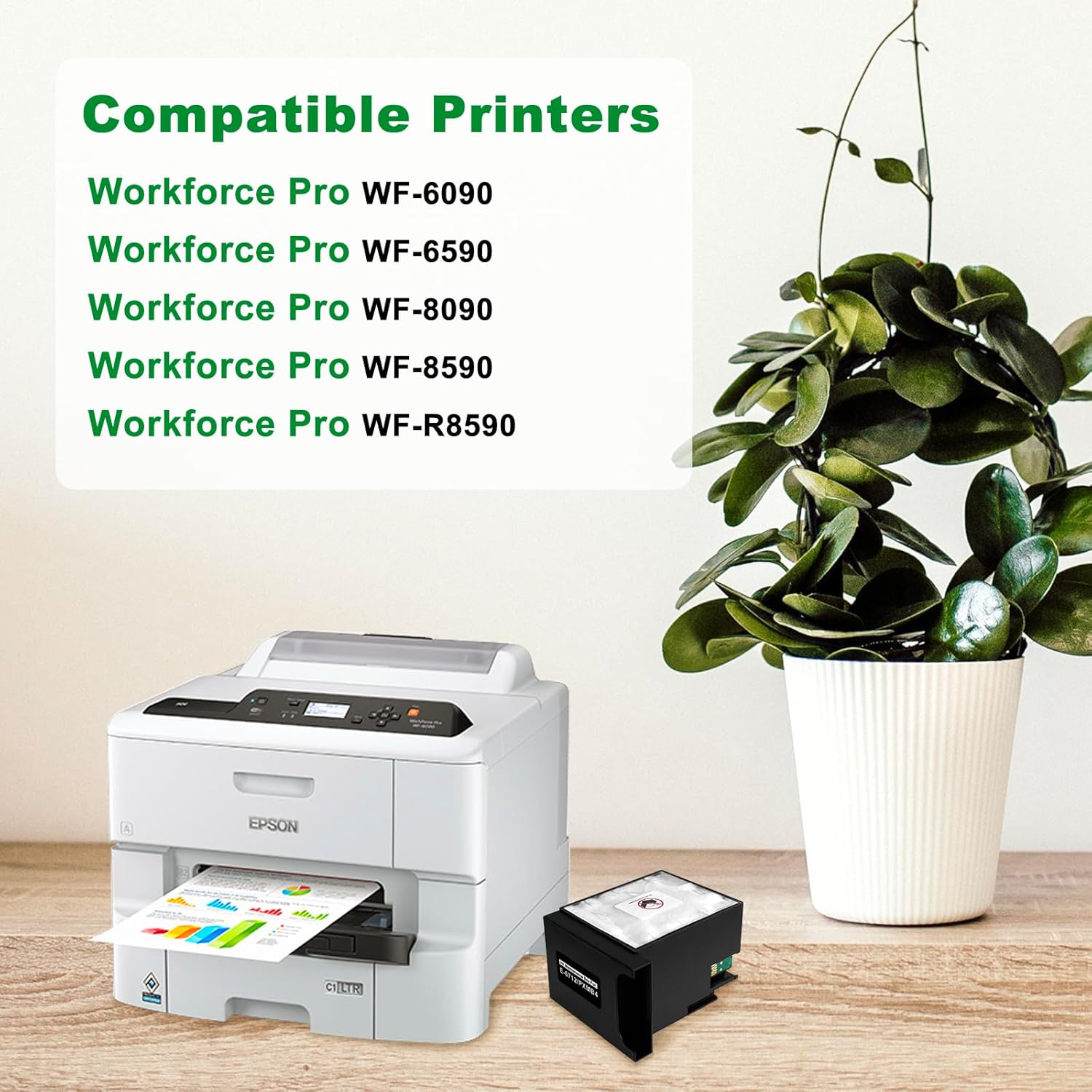 T6712 T671200 Ink Maintenance Box Compatible with Workforce Pro WF-6090 WF-6590 WF-8090 WF-8590 WF-R8590 Printer.
