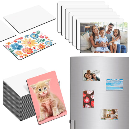 30 Pcs Large Sublimation Magnet Blanks 4 x 6 inch MDF Personalized Fridge Refrigerator Magnets Blanks,Include 15 Sublimation Fridge Magnets Blanks Decorative Fridge Magnets Blank Set for Kitchen.