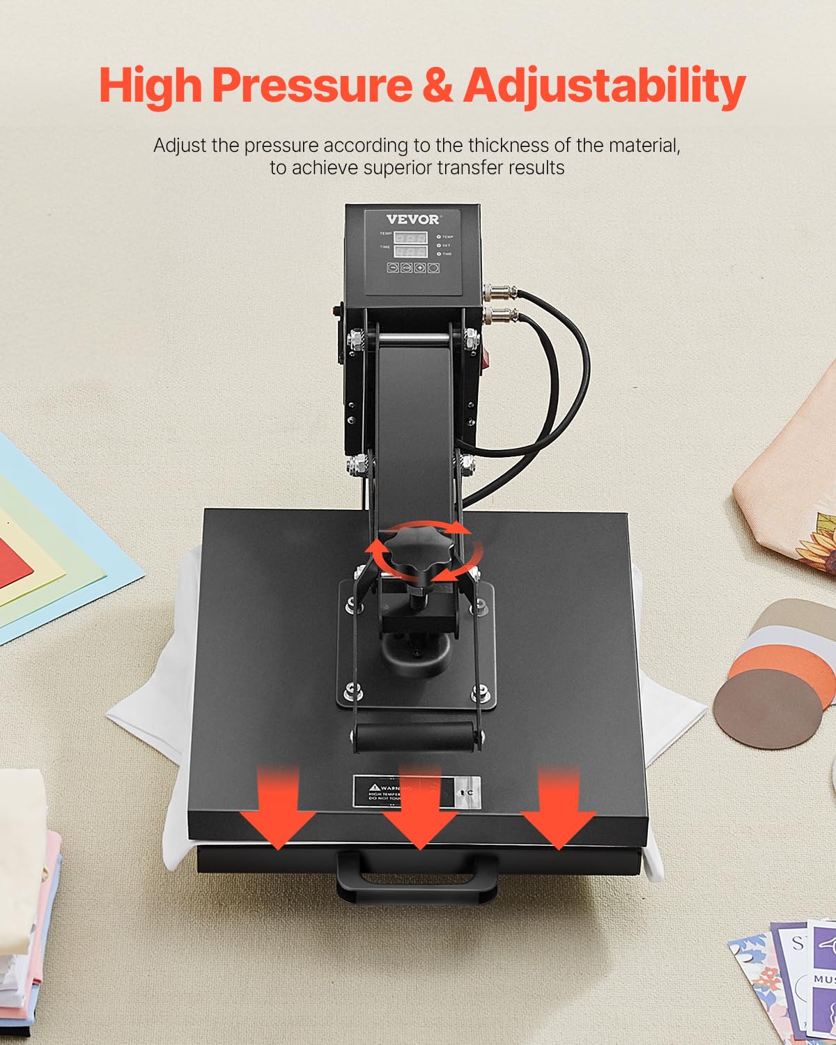 VEVOR 2 in 1 Heat Press Machine for T Shirts and Hats, 15x15 Inch Professional Swing Away Digital Tshirt Press Machine for Sublimation, Vinyl, Heat Transfer Projects.