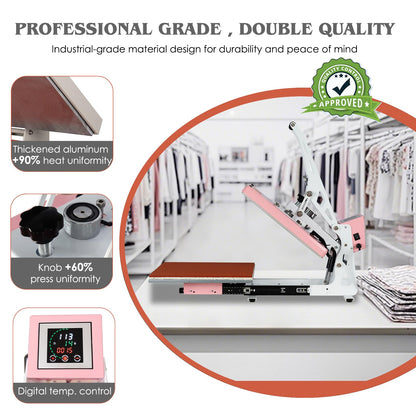 32x40 Inch Heat Press, 220V 8000W High Pressure Clamshell Heat Press Machine for Business, Large Professional Digital Control Heat Transfer Machine for Sublimation, Sliding Base Design