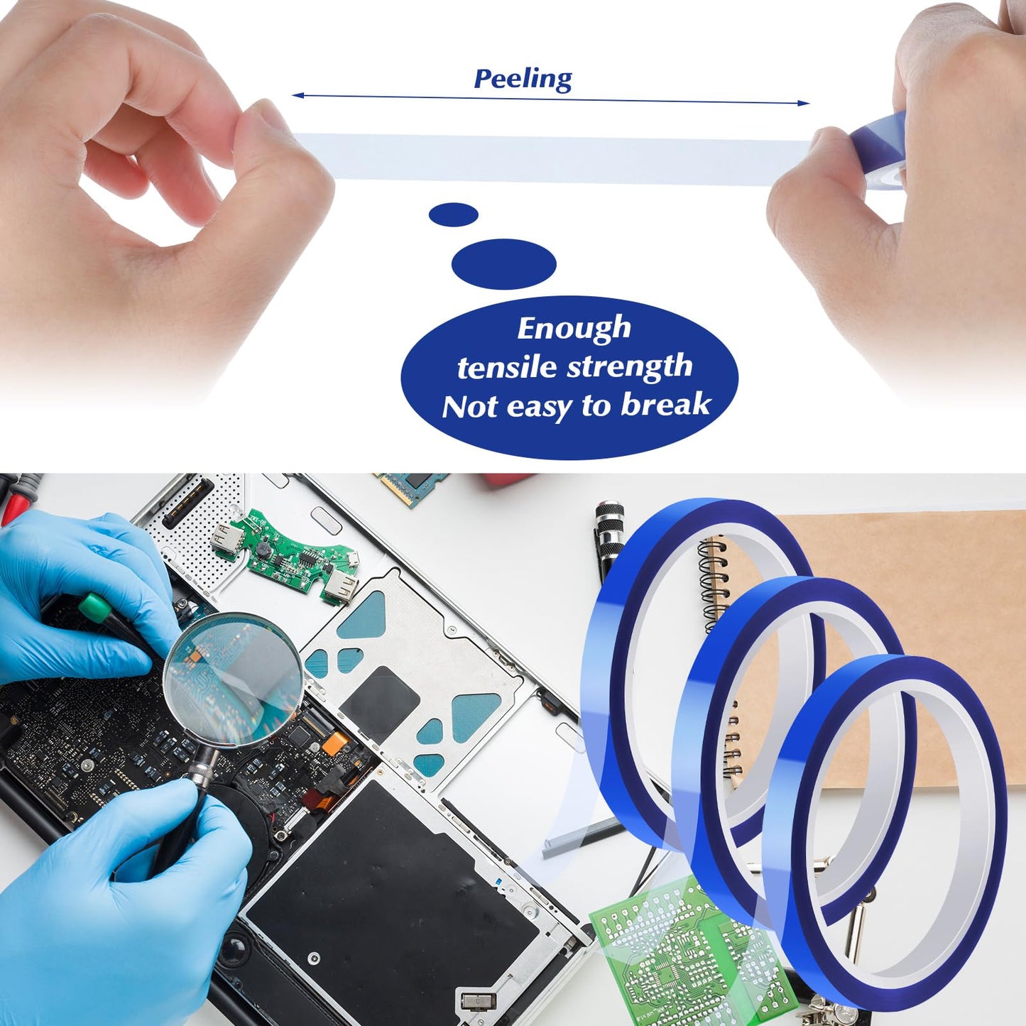Heat Tape for Sublimation, 10 Rolls Sublimation Heat Resistant Tape, 10mm × 30m (98ft) Heat Transfer Tape Sublimation Heat Tape for Press Electronic Soldering Insulation, No Residue.