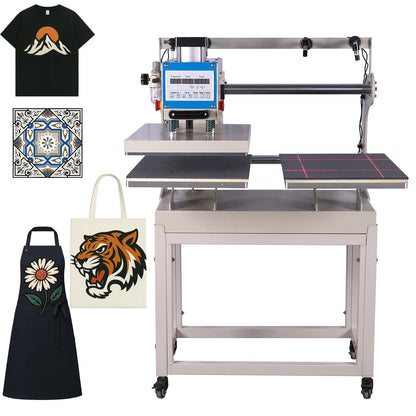 32x40 Inch Heat Press, 220V 8000W High Pressure Clamshell Heat Press Machine for Business, Large Professional Digital Control Heat Transfer Machine for Sublimation, Sliding Base Design.