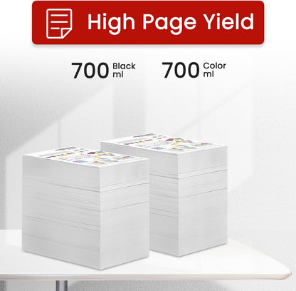 PFI-1700 Pigment Ink Tank 700ml with New Chip Replacement for Canon PFI-1700 Ink for imagePROGRAF PRO 2000 4000 4000S 6000 6000S Large-Format Printer, 12-Pack (MBK/PBK/C/M/Y/R/GY/B/PGY/PC/PM/CO).