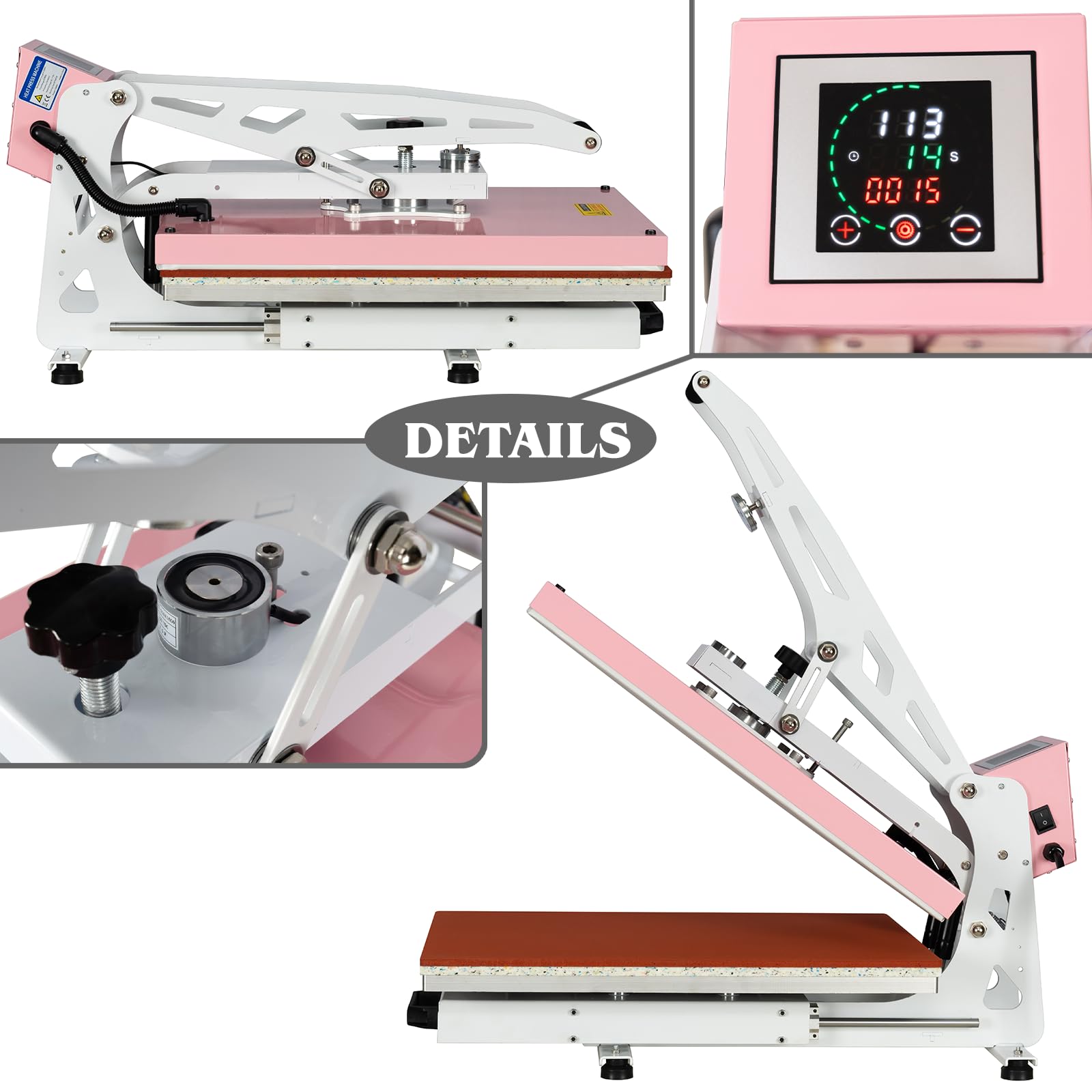 32x40 Inch Heat Press, 220V 8000W High Pressure Clamshell Heat Press Machine for Business, Large Professional Digital Control Heat Transfer Machine for Sublimation, Sliding Base Design.