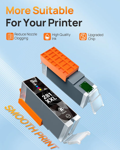 20 Pack 280XXL 281XXL Ink Cartridges Replacement for Canon 280 281 Ink cartridges PGI280XXL CLI281XXL Compatible with PIXMA TR8620a TR8520 TR8620 TR8600 TR7520 TS6120 TS6220 TS9120 TS8220 TS6320.