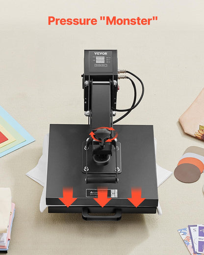 VEVOR Heat Press 16x24, 1700W Power Heat Press Machine, Fast Heating, High Pressure Heat Press Machine for T-Shirt, Digital Industrial Sublimation Printer for Heat Transfer Vinyl, Easy to Use, Black.