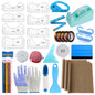 XEUZK Sublimation Shirts Tool Kits with 8 T Shirt rulers, 3Pack Teflon Sheet for Heat Press 12 x 16in, Heat Resistant Gloves with Silicone Bumps, 2 Rolls Heat Resistant Tape, 2Pcs Sublimation Pencil.