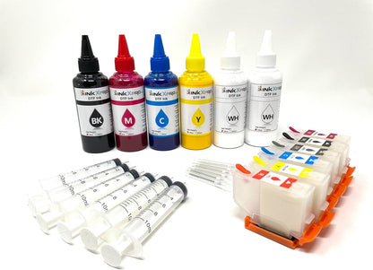 INKXPRO EcoPRO 312XL Empty Ink System CISS Refillable Cartridge Kit for Chipless Firmware Installed EPSON XP-15000 Printer (Without Damper).