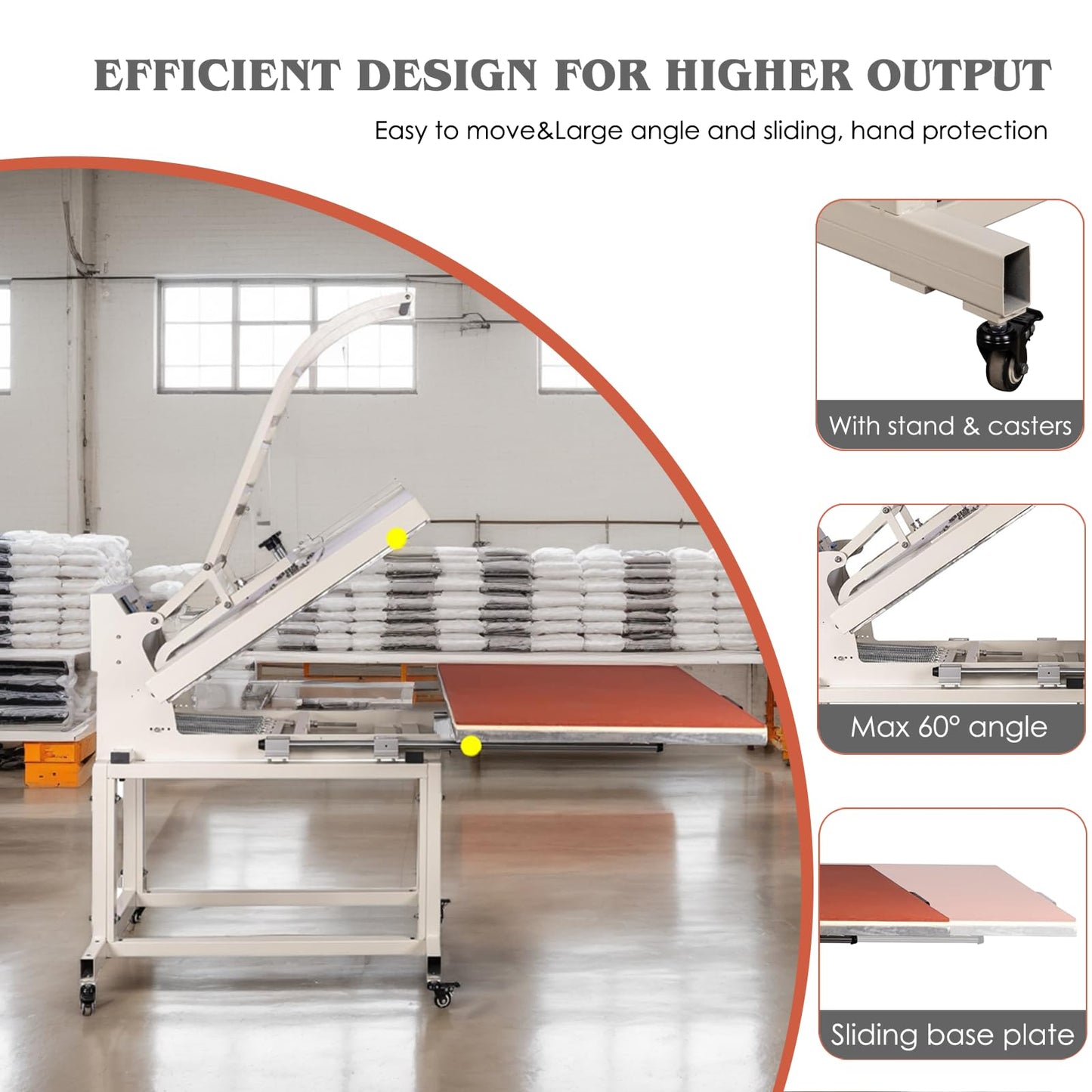 32x40 Inch Heat Press, 220V 8000W High Pressure Clamshell Heat Press Machine for Business, Large Professional Digital Control Heat Transfer Machine for Sublimation, Sliding Base Design.