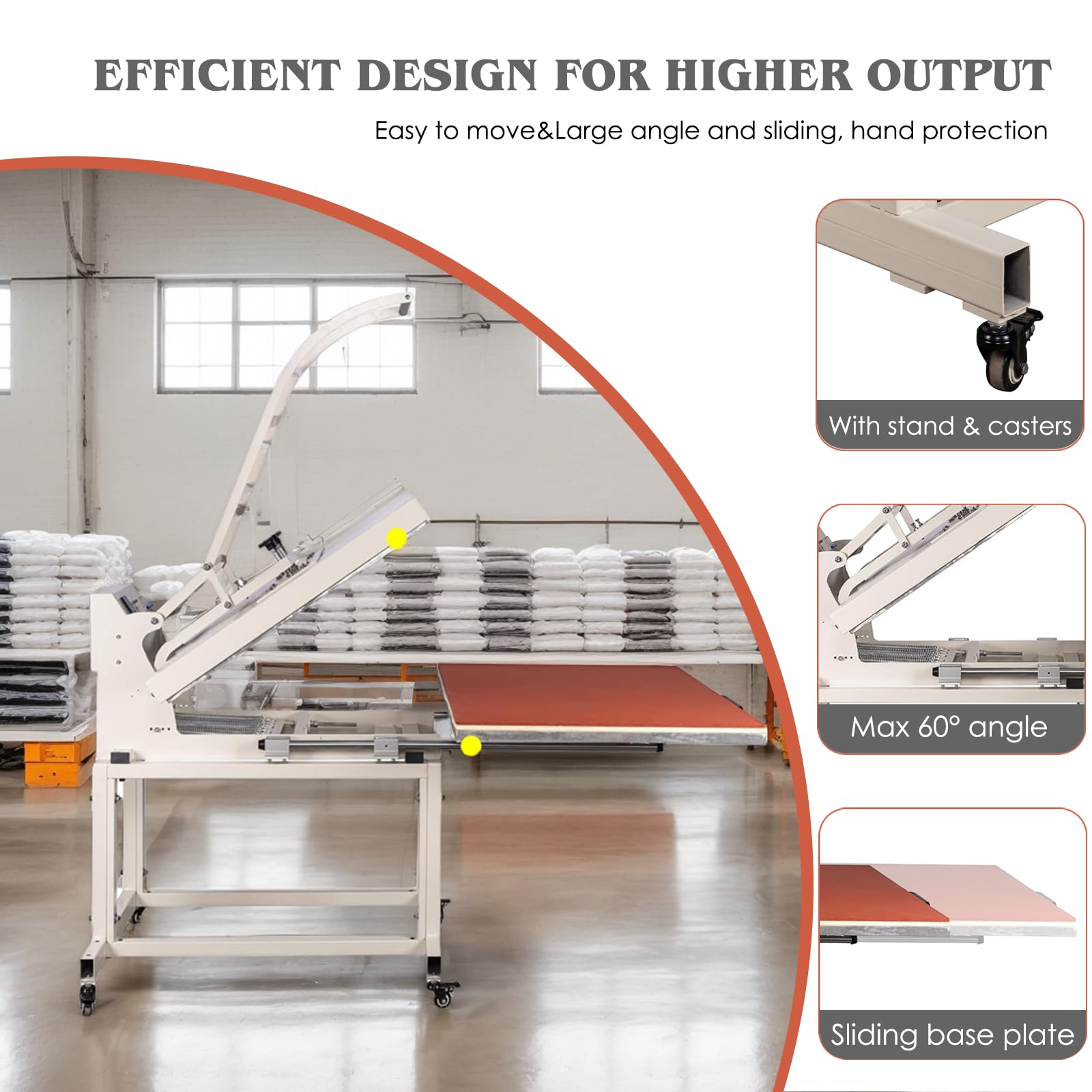 32x40 Inch Heat Press, 220V 8000W High Pressure Clamshell Heat Press Machine for Business, Large Professional Digital Control Heat Transfer Machine for Sublimation, Sliding Base Design.