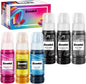 552 Pigment Ink Refill Ink Bottle Remanufactured for Epson 552 Ink Used for EcoTank Photo ET-8500, ET-8550 Printer (1 Photo Black, 1 Black, 1 Cyan, 1 Magenta, 1 Yellow, 1 Grey, 6-Pack).
