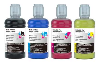 Sublimation Replacement Refill Ink Bottles Compatible for T502 T512 T522 T542 T552 T49M Heat Transfer Sublimate Ink - 4 Pack (100ml)