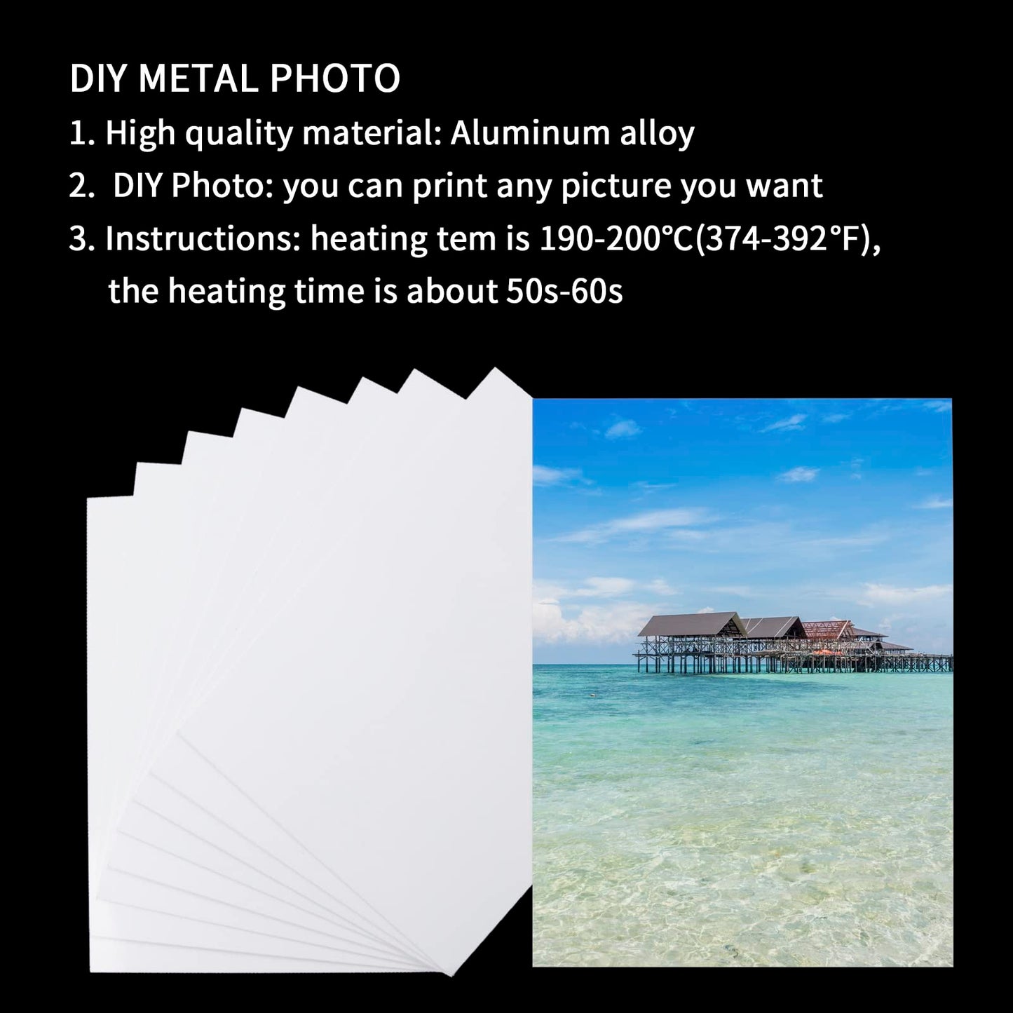 20 Pcs Sublimation Metal Photo Blanks 8"X10" X0.45mm Aluminum Photo Sign Blank Photo Metal Wall Sublimation Poster Frame Blanks.
